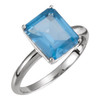 Emerald Solitaire Ring Mounting in 18 Karat Rose Gold for Emerald cut Stone