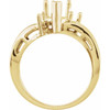 Accented Ring Mounting in 10 Karat White Gold for Pear Cut Stone