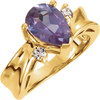 Accented Ring Mounting in 18 Karat Rose Gold for Pear Cut Stone
