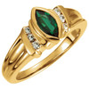 Bezel Set Accented Ring Mounting in 18 Karat Yellow Gold for Marquise Stone