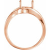 Oval Solitaire Ring Mounting in 10 Karat Rose Gold for Oval Stone