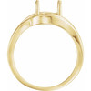 Oval Solitaire Ring Mounting in 18 Karat Yellow Gold for Oval Stone