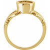 Bezel Set Split Shank Ring Mounting in 18 Karat White Gold for Oval Stone