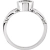Bezel Set Split Shank Ring Mounting in 18 Karat Rose Gold for Oval Stone