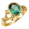 Bezel Set Split Shank Ring Mounting in 18 Karat Rose Gold for Oval Stone