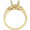 Solitaire Grooved Ring Mounting in 18 Karat Yellow Gold for Oval Stone