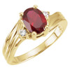 Bypass Ring Mounting in 18 Karat Yellow Gold for Oval Stone
