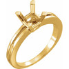 Solitaire Ring Mounting in 10 Karat Yellow Gold for Square Stone