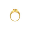 Fleur de lis Bezel Set Ring Mounting in 10 Karat Rose Gold for Oval Stone