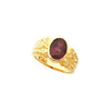 Fleur de lis Bezel Set Ring Mounting in 18 Karat Rose Gold for Oval Stone