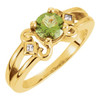 Accented Scroll Ring Mounting in 18 Karat Rose Gold for Round Stone