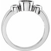 3 Stone Bezel Set Ring Mounting in Platinum for Round Stone