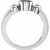 3 Stone Bezel Set Ring Mounting in 18 Karat White Gold for Round Stone