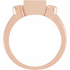 Accented Bezel Set Ring Mounting in 14 Karat Rose Gold for Square Stone