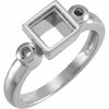 Accented Bezel Set Ring Mounting in Platinum for Square Stone Accented Bezel Set Ring Mounting in Platinum for Square Stone