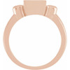 Accented Bezel Set Ring Mounting in 18 Karat Rose Gold for Square Stone