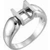 Channel Set Ring Mounting in 10 Karat White Gold for Square Stone