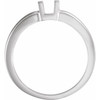 Channel Set Ring Mounting in 18 Karat White Gold for Square Stone