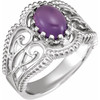 Vintage Inspired Solitaire Ring Mounting in Platinum for Oval Stone
