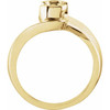 Bezel Set Bypass Ring Mounting in 14 Karat Rose Gold for Round Stone