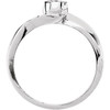 Bezel Set Bypass Ring Mounting in 10 Karat White Gold for Round Stone