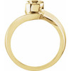 Bezel Set Bypass Ring Mounting in 18 Karat Rose Gold for Round Stone