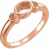 Cabochon Bezel Set Ring Mounting in 10 Karat Rose Gold for Oval Stone