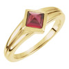 Bezel Set Cabochon Ring Mounting in 18 Karat Rose Gold for Square Stone