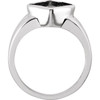 Bezel Set Cabochon Ring Mounting in 10 Karat Rose Gold for Square Stone