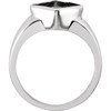 Bezel Set Cabochon Ring Mounting in Platinum for Square Stone