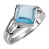 Bezel Set Cabochon Ring Mounting in 14 Karat Rose Gold for Square Stone