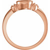 Cabochon Bezel Set Ring Mounting in 18 Karat Rose Gold for Oval Stone