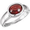 Cabochon Bezel Set Accented Ring Mounting in 14 Karat Rose Gold for Oval Stone