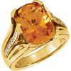 Accented Ring Mounting in 10 Karat Rose Gold for Cushion Stone
