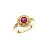 Beaded Halo Style Ring Mounting in 10 Karat Rose Gold for Round Stone