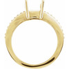Accented Ring Mounting in 10 Karat Rose Gold for Square Stone