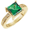 Accented Ring Mounting in 18 Karat White Gold for Square Stone