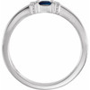 Family Stackable Ring Mounting in 18 Karat White Gold for Square Stone