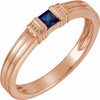 Family Stackable Ring Mounting in 18 Karat Rose Gold for Square Stone