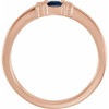 Family Stackable Ring Mounting in 18 Karat Rose Gold for Square Stone