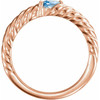 Family Stackable Rope Ring Mounting in 18 Karat Rose Gold for Marquise Stone