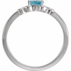 Family Stackable Ring Mounting in 18 Karat White Gold for Marquise Stone