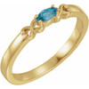 Family Stackable Ring Mounting in 18 Karat Yellow Gold for Marquise Stone