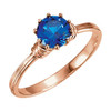 Solitaire Crown Ring Mounting in 10 Karat White Gold for Round Stone