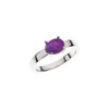 Solitaire Cabochon Ring Mounting in 14 Karat White Gold for Oval Stone