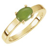 Solitaire Cabochon Ring Mounting in 18 Karat Rose Gold for Oval Stone