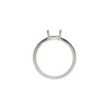 Solitaire Cabochon Ring Mounting in 18 Karat White Gold for Oval Stone