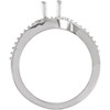 Halo Style Bypass Ring Mounting in 18 Karat White Gold for Oval Stone