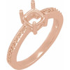 Accented Family Ring Mounting in 18 Karat Rose Gold for Cushion Stone