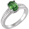Family Beaded Ring Mounting in Platinum for Oval Stone